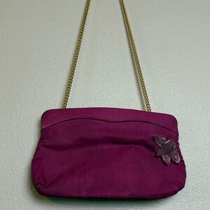 Chic Magenta Clutch with Chain Strap